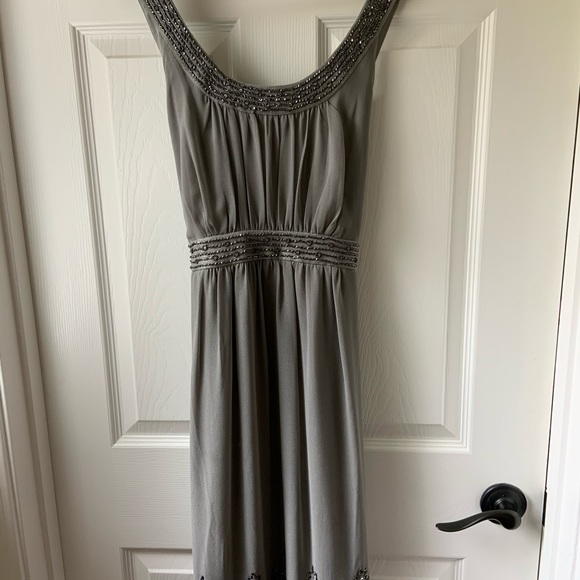 A Pea in the Pod Gray Beaded Maternity Dress - Picture 5 of 7